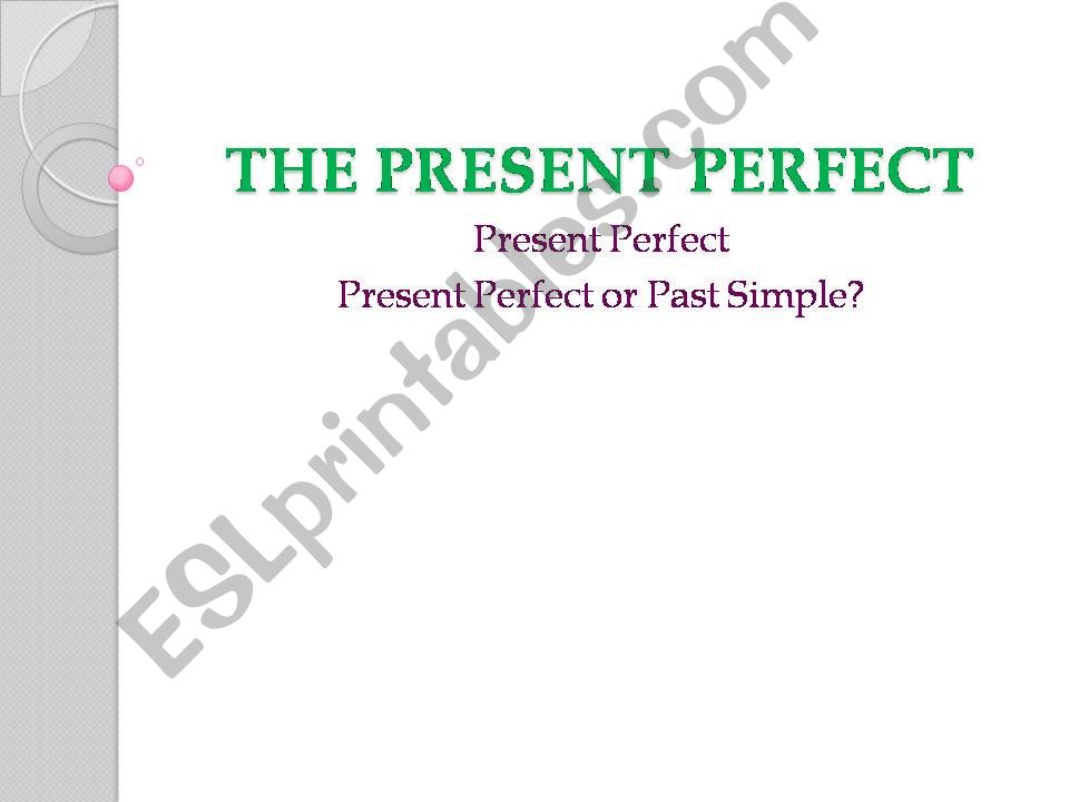 The Present Perfect powerpoint