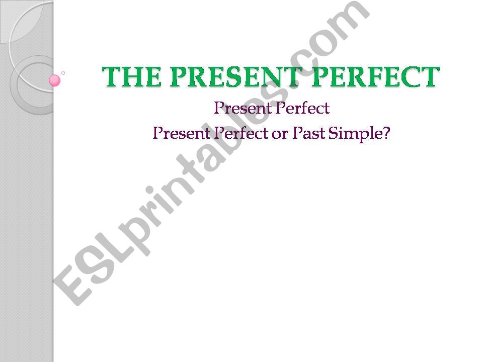 The Present Perfect powerpoint