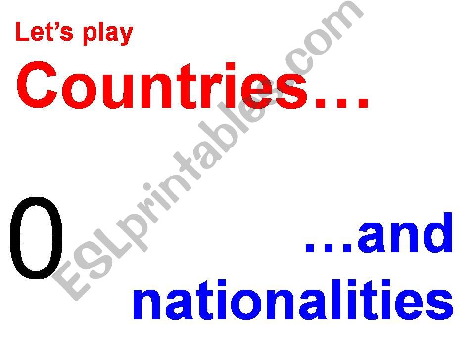 COUNTRIES-NATIONALITIES GAME powerpoint