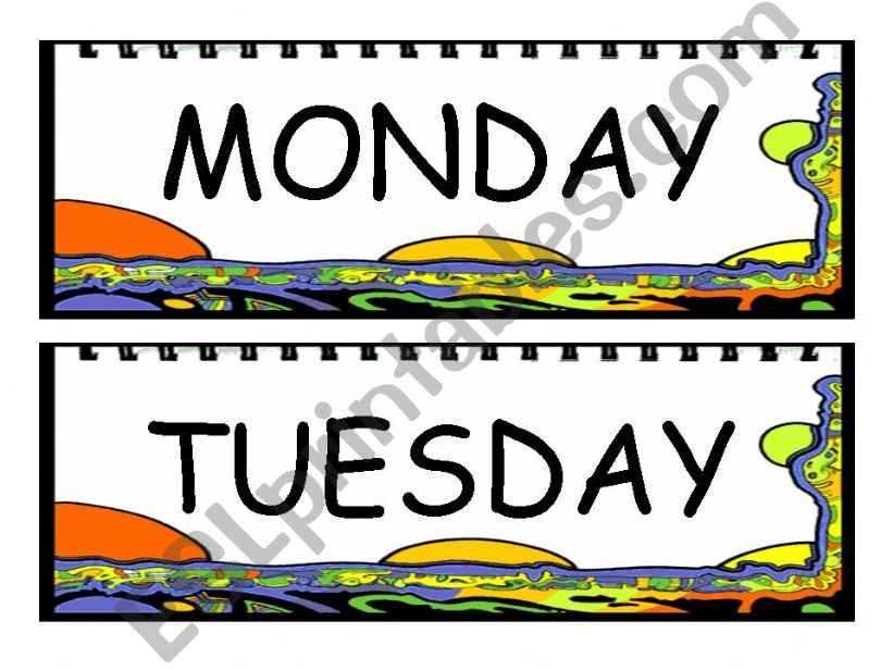 Days of the week powerpoint