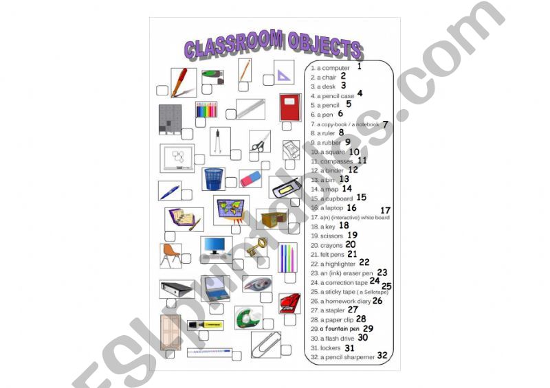 classroom objects powerpoint