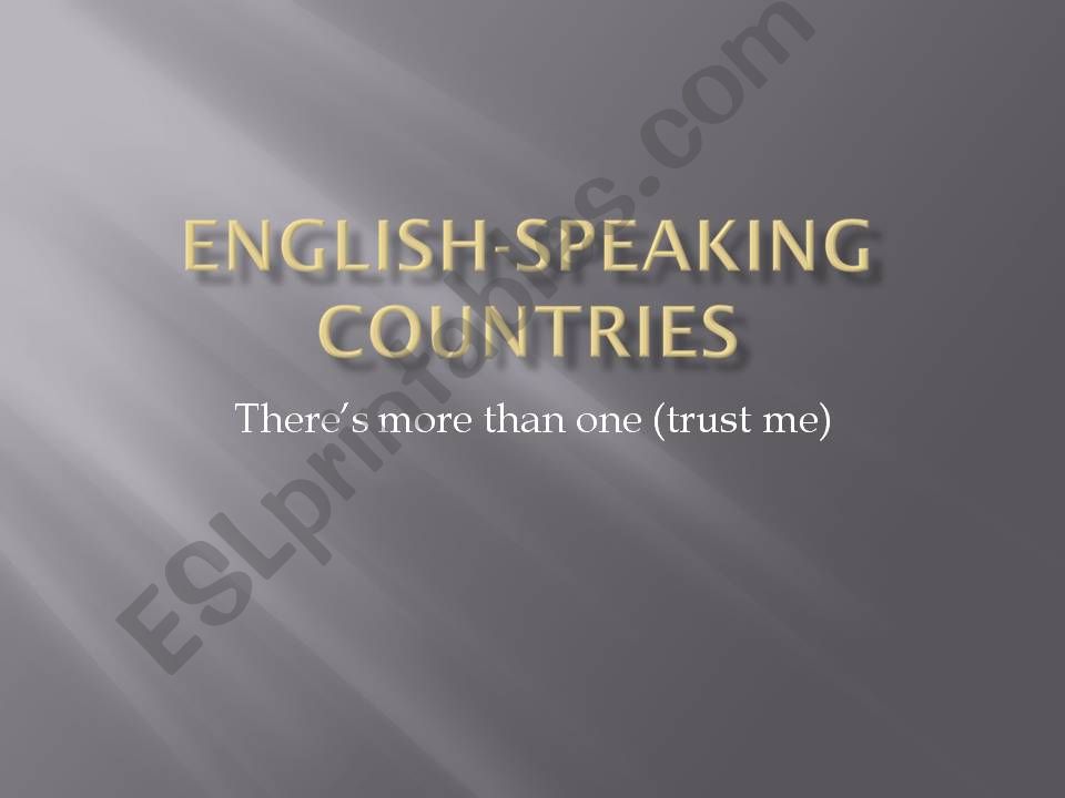 English Speaking Countries powerpoint