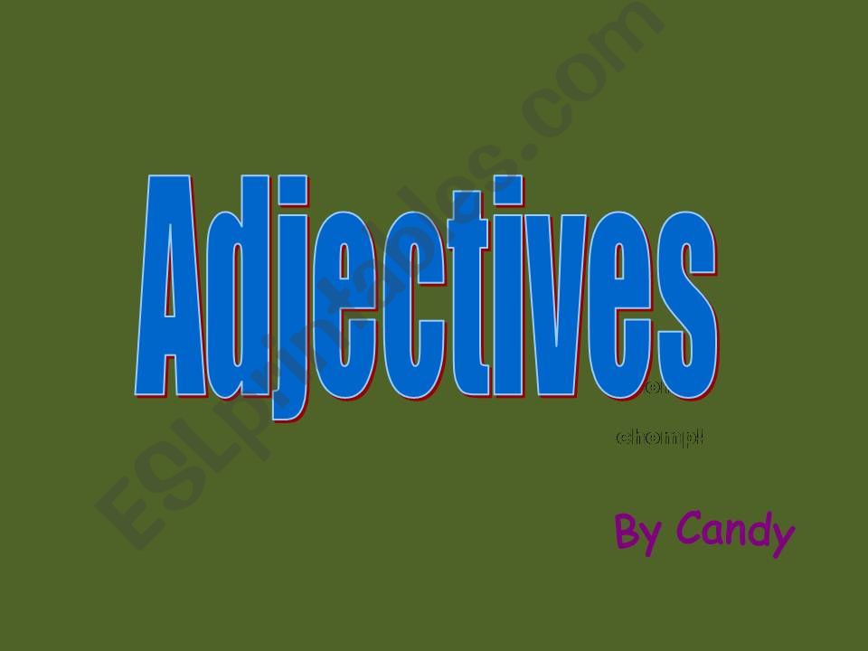 Adjectives 01 powerpoint