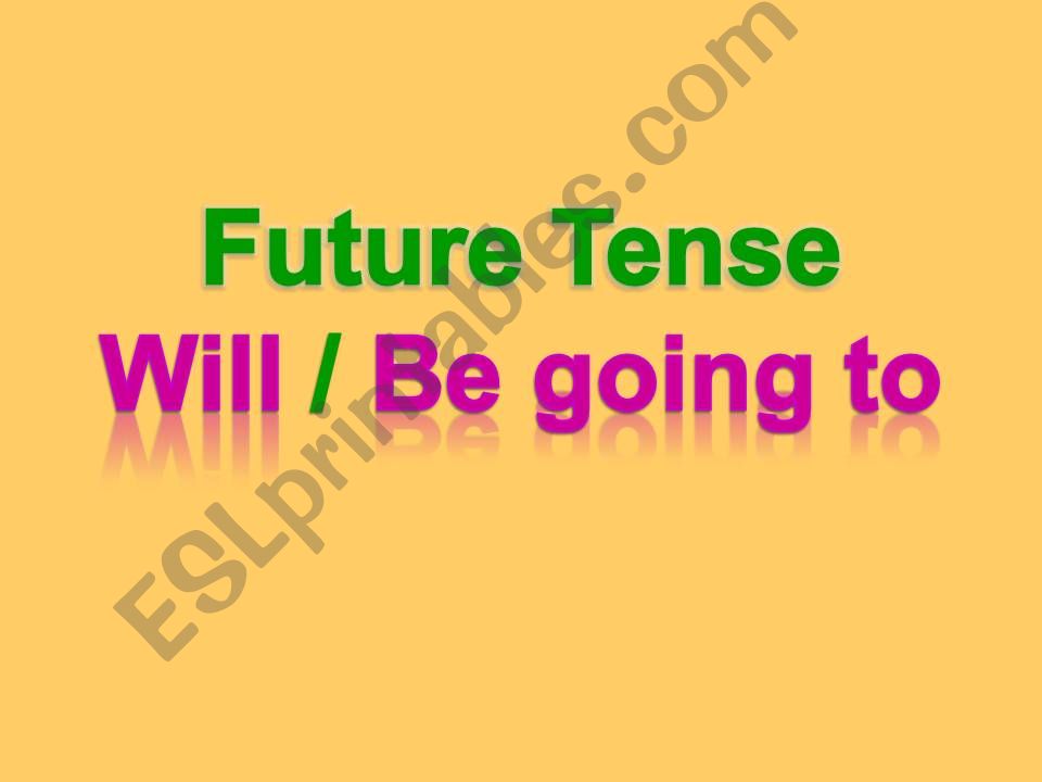 future: will vs. be going to powerpoint