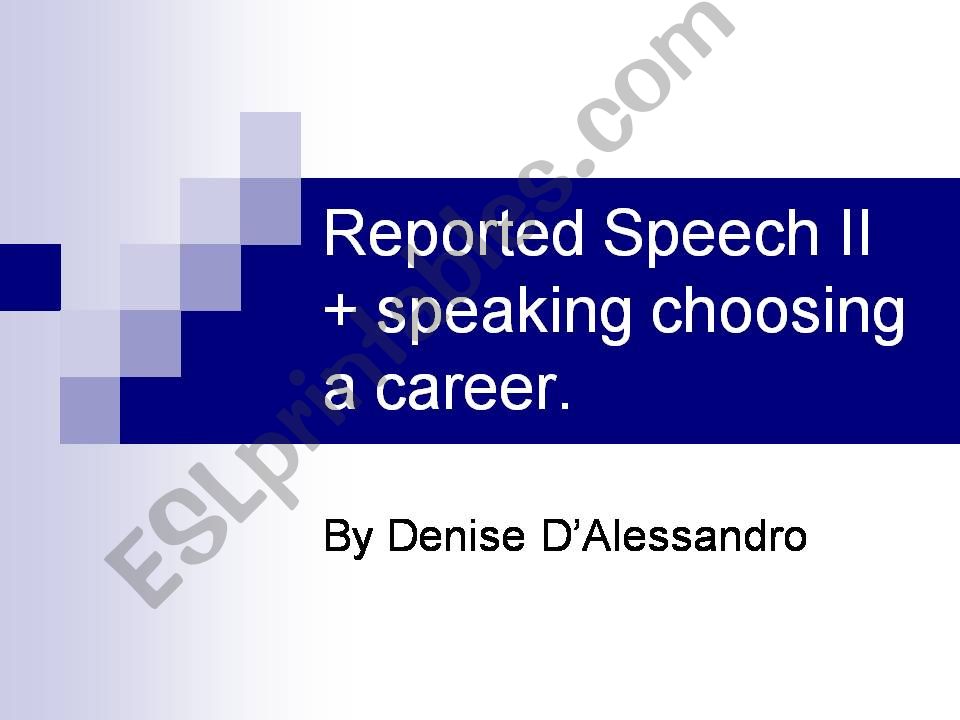Reported Speech 2 powerpoint