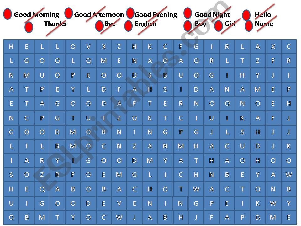 Greetings wordsearch powerpoint