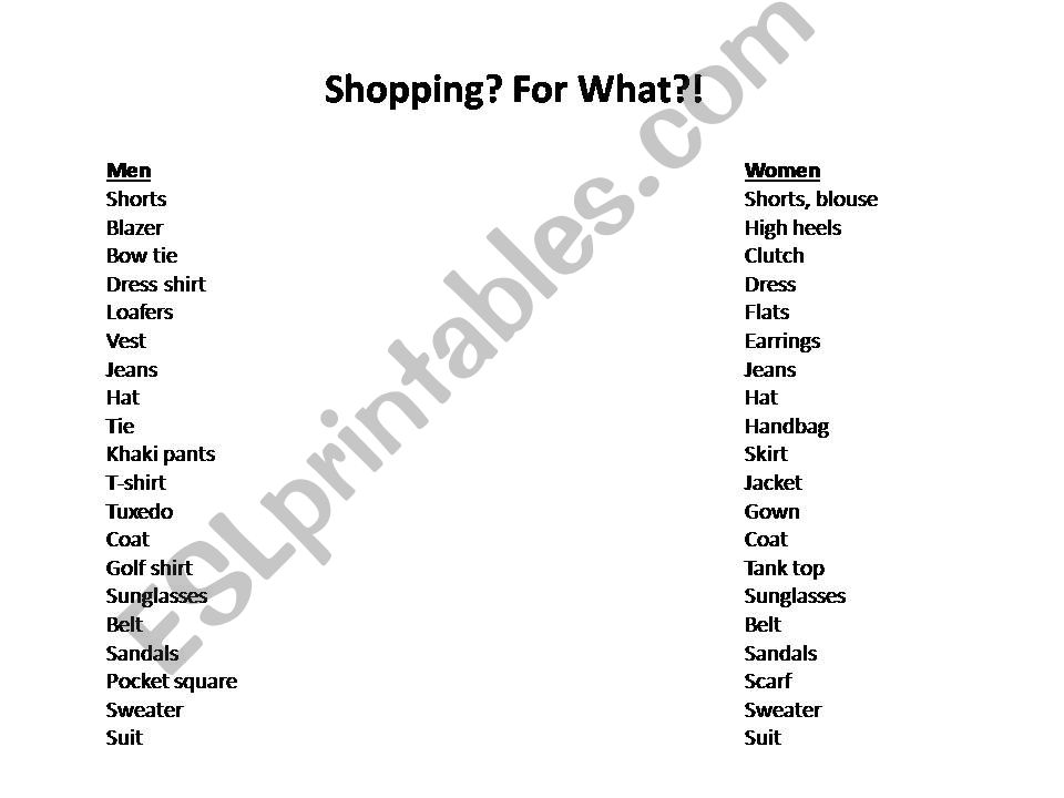 Clothing Vocab: Presentation powerpoint