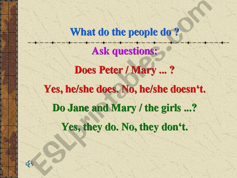 What do the people do? powerpoint