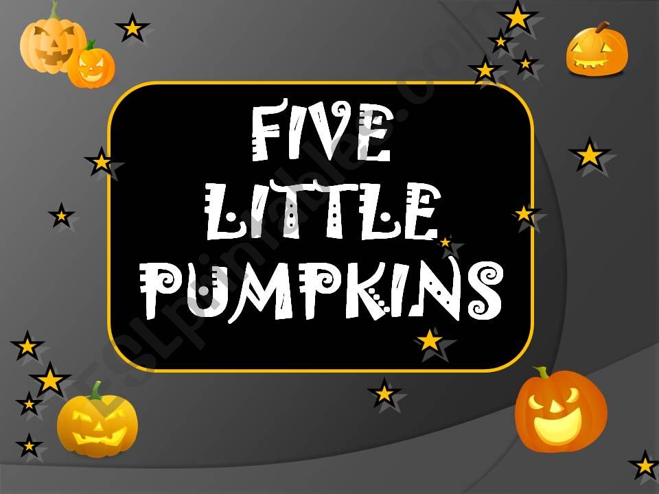 Five little pumpkin-Halloween nursery rhyme