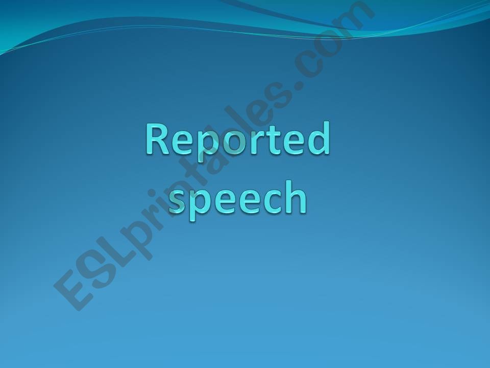 Reported Speech powerpoint