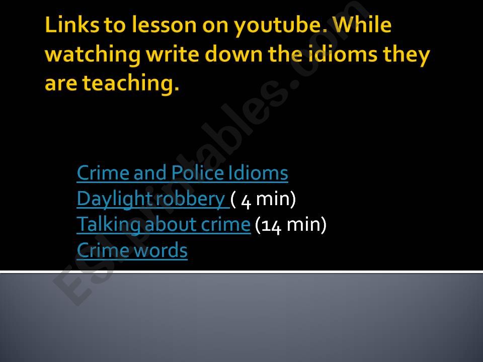 Crime Idioms powerpoint