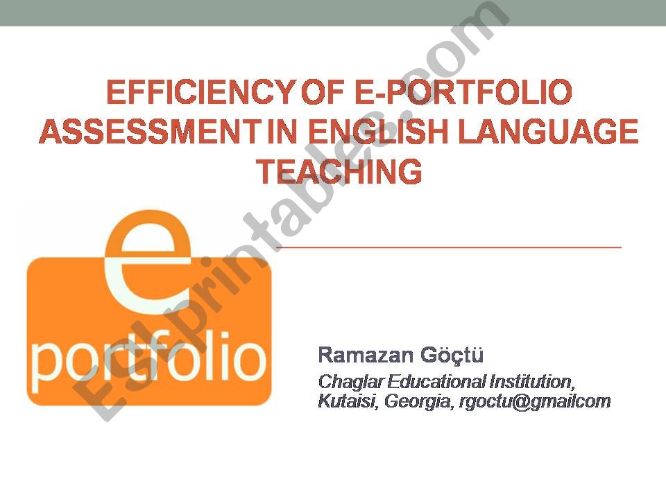 e-portfolio assessment powerpoint