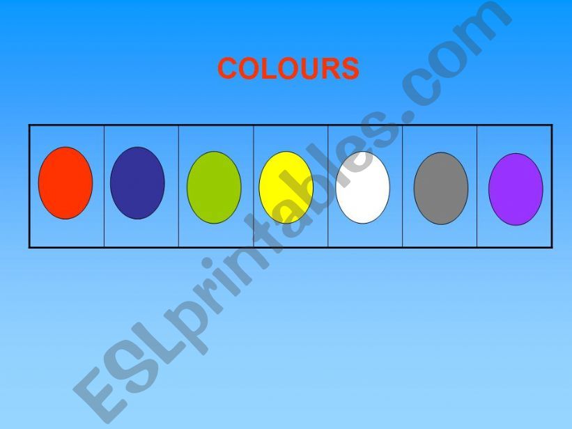 Colours Memory game powerpoint