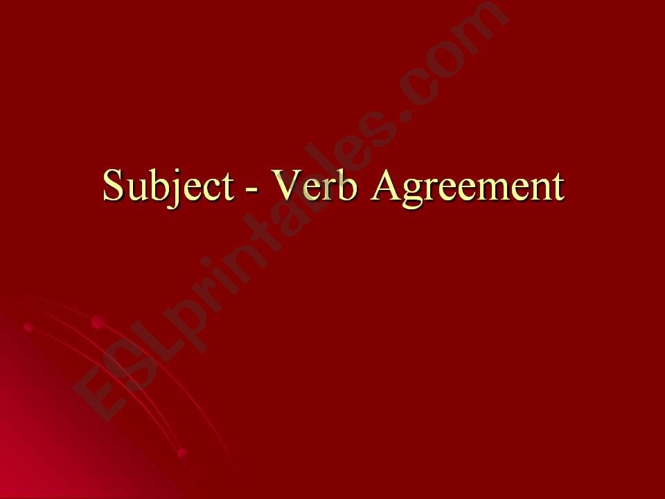 Subject-Verb Agreement powerpoint