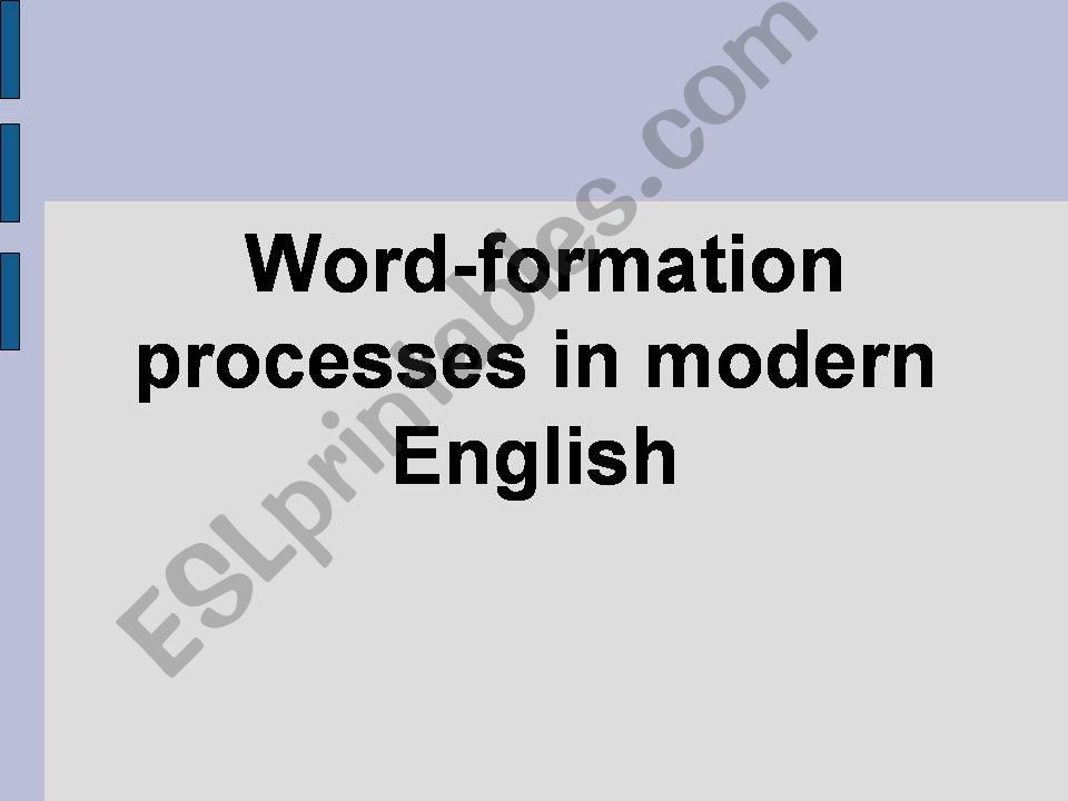 what is word formation process