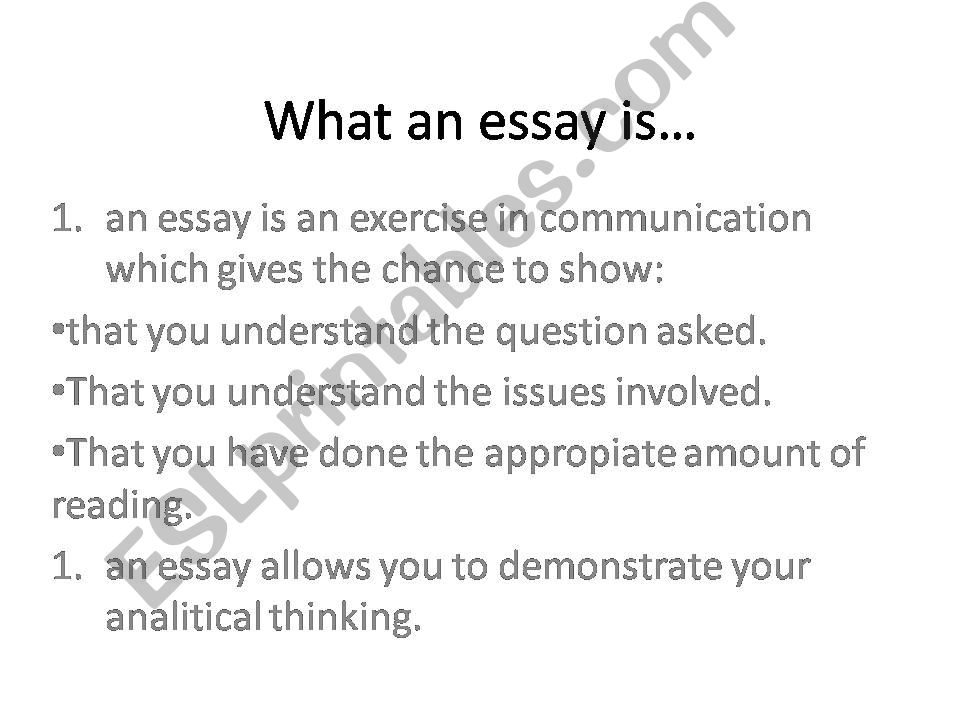 For and Against Essay powerpoint
