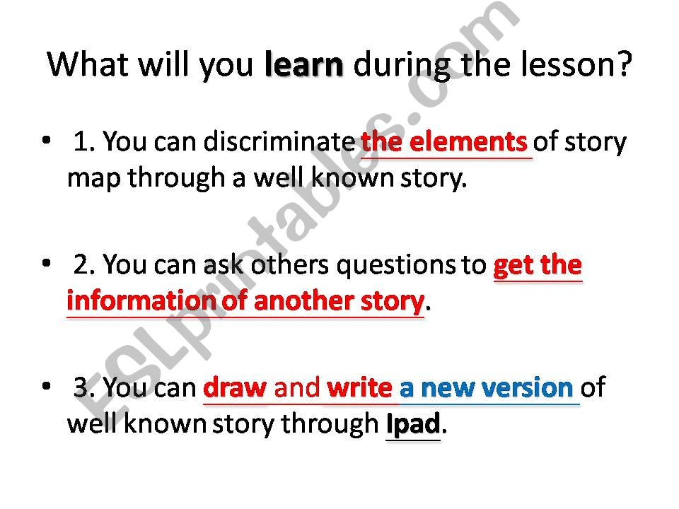 Fairy tales and Story map  powerpoint