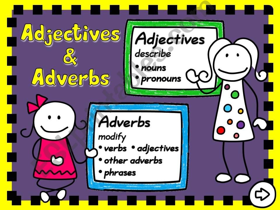Adjectives and adverbs (1/2) powerpoint