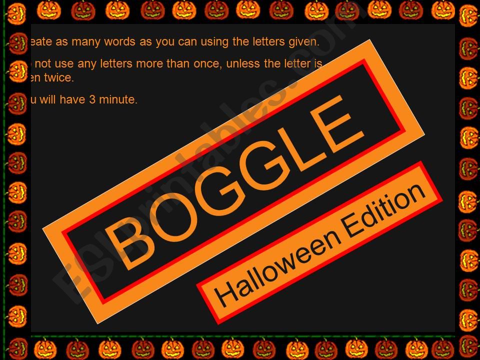 BOGGLE Holidays Edition - Halloween