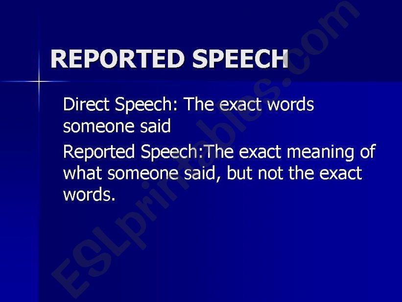 Reported speech powerpoint