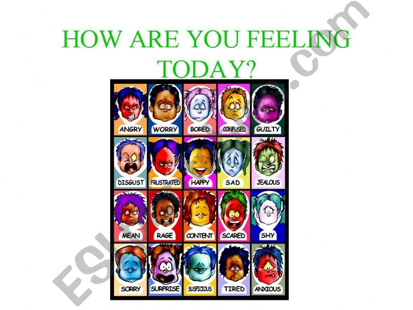 HOW ARE YOU FEELING TODAY? powerpoint