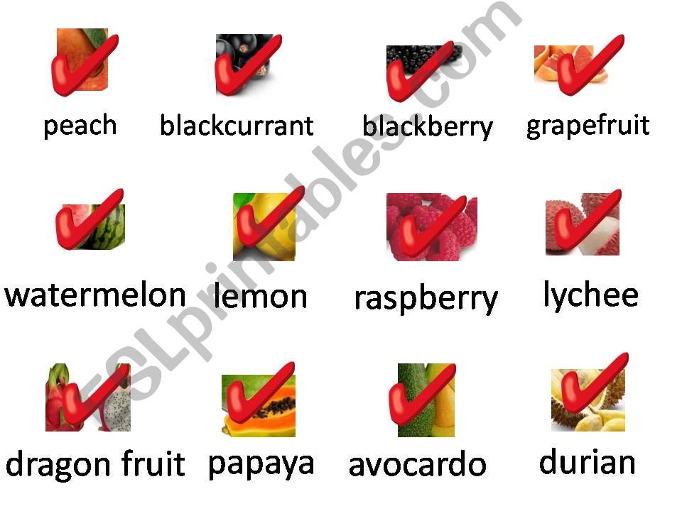 Bingo - Fruits advanced powerpoint