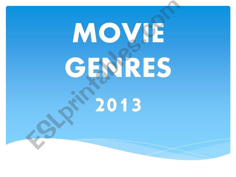 MOVIES GENRES 2013 - PART 2 powerpoint