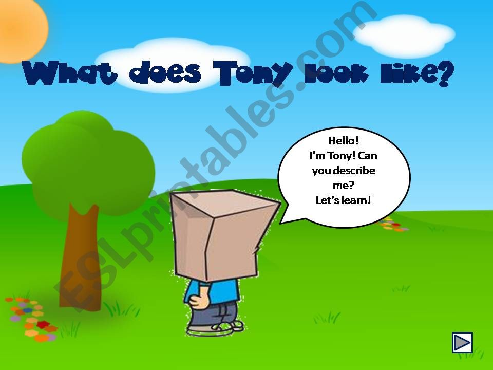 What does Tony look Like? powerpoint