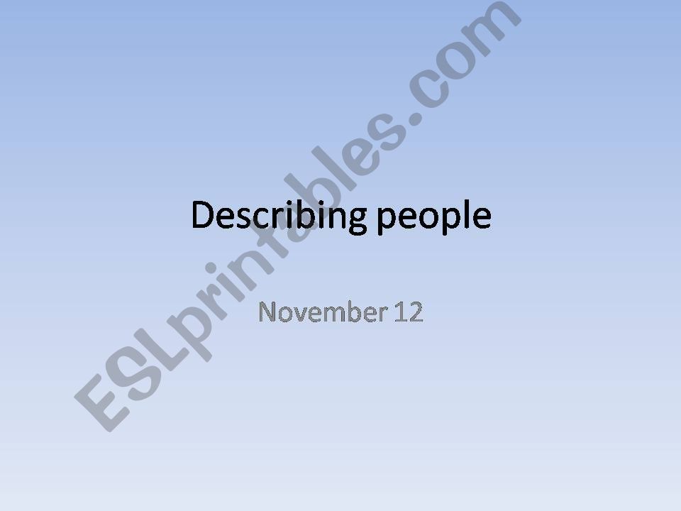 Describing people vocabulary powerpoint