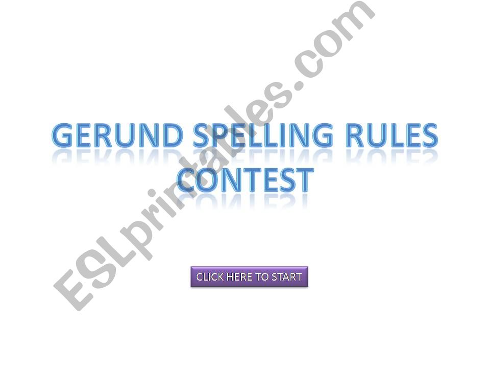 GERUND SPELLING CONTEST powerpoint