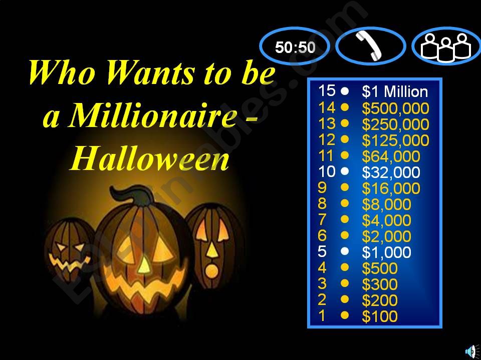 halloween who wants to be a millionair