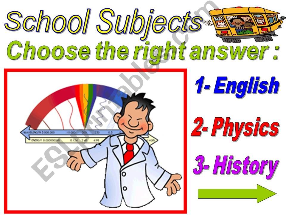 School subjects powerpoint