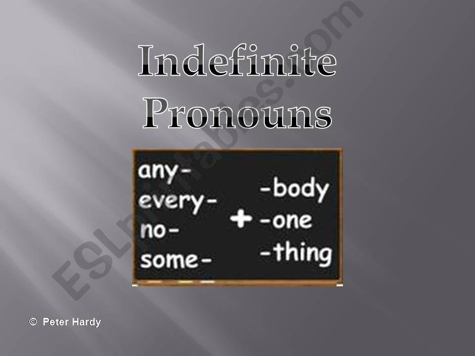 Indefinite Pronouns powerpoint