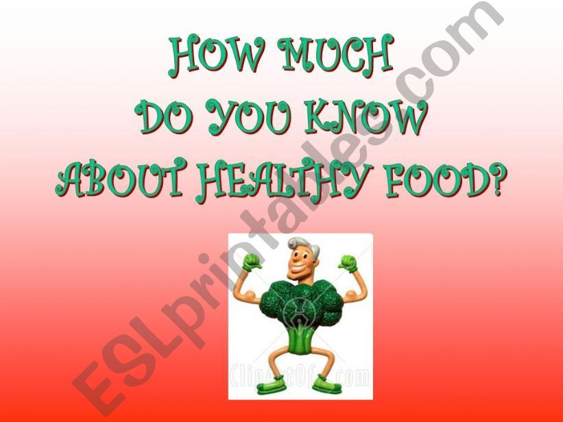 Quiz about healthy food powerpoint