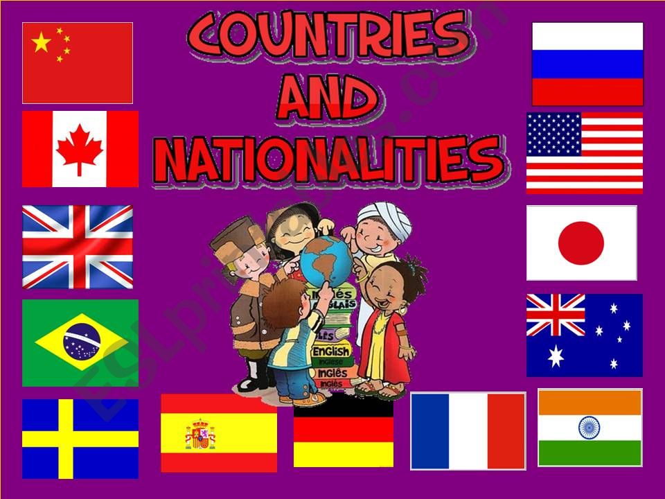 COUNTRIES AND NATIONALITIES- 15 SLIDES