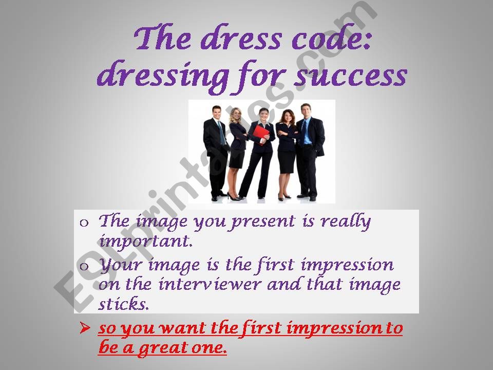 the dress code powerpoint