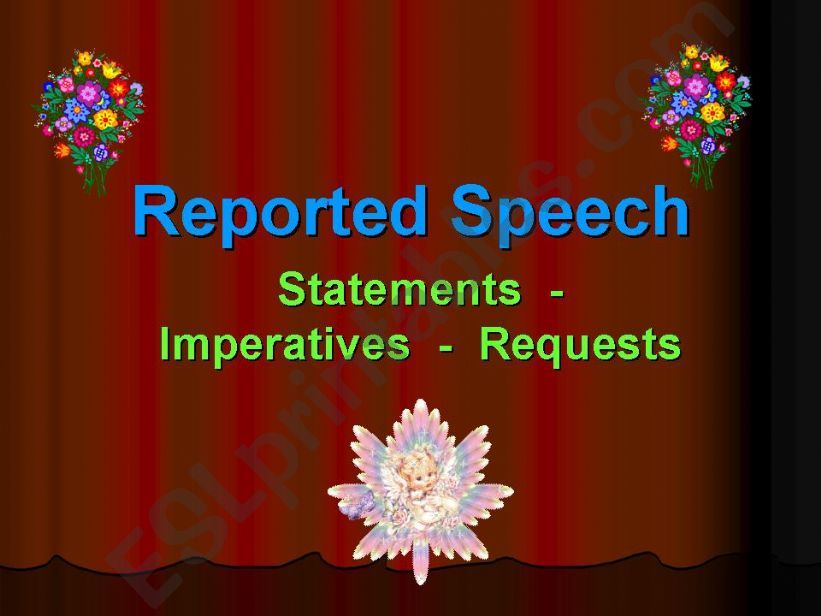 REPORTED SPEECH  1/3 powerpoint