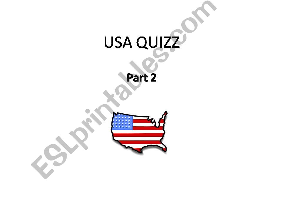 USA QUIZZ  part 2 powerpoint