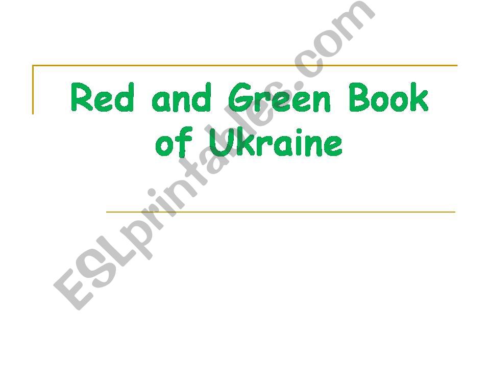 The Red Book of Ukraine powerpoint
