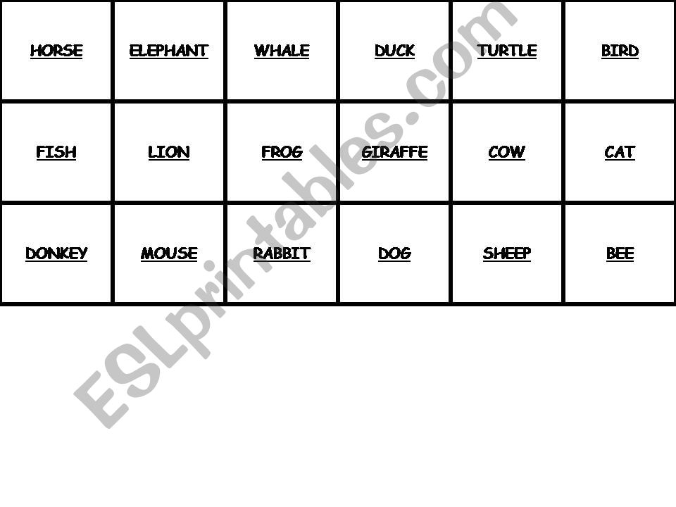 Animals bingo1 powerpoint