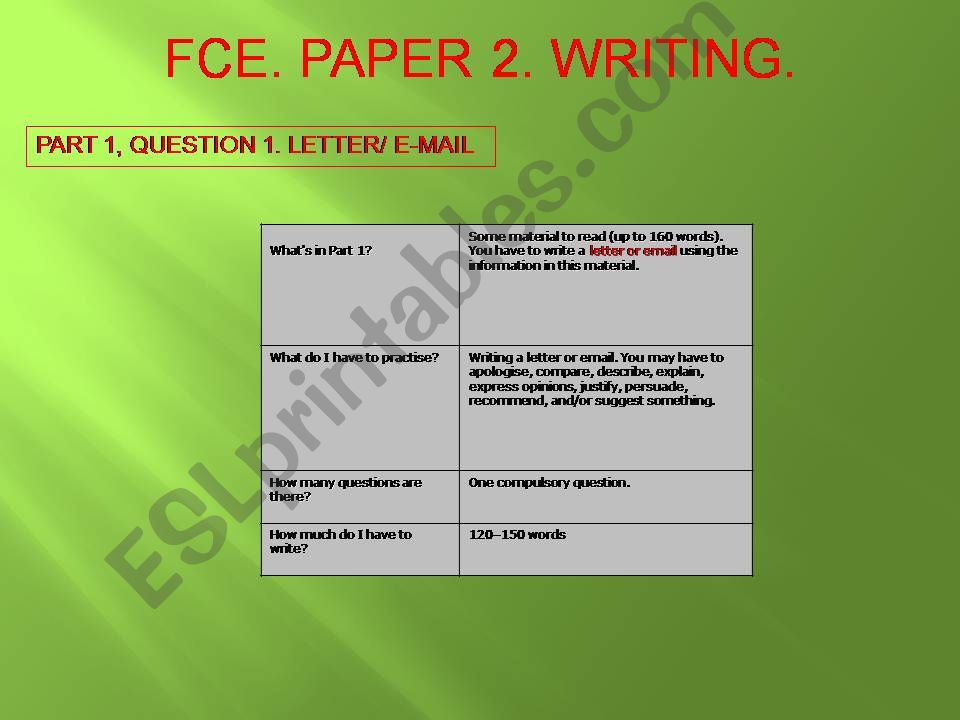 FCE description 3/7 powerpoint