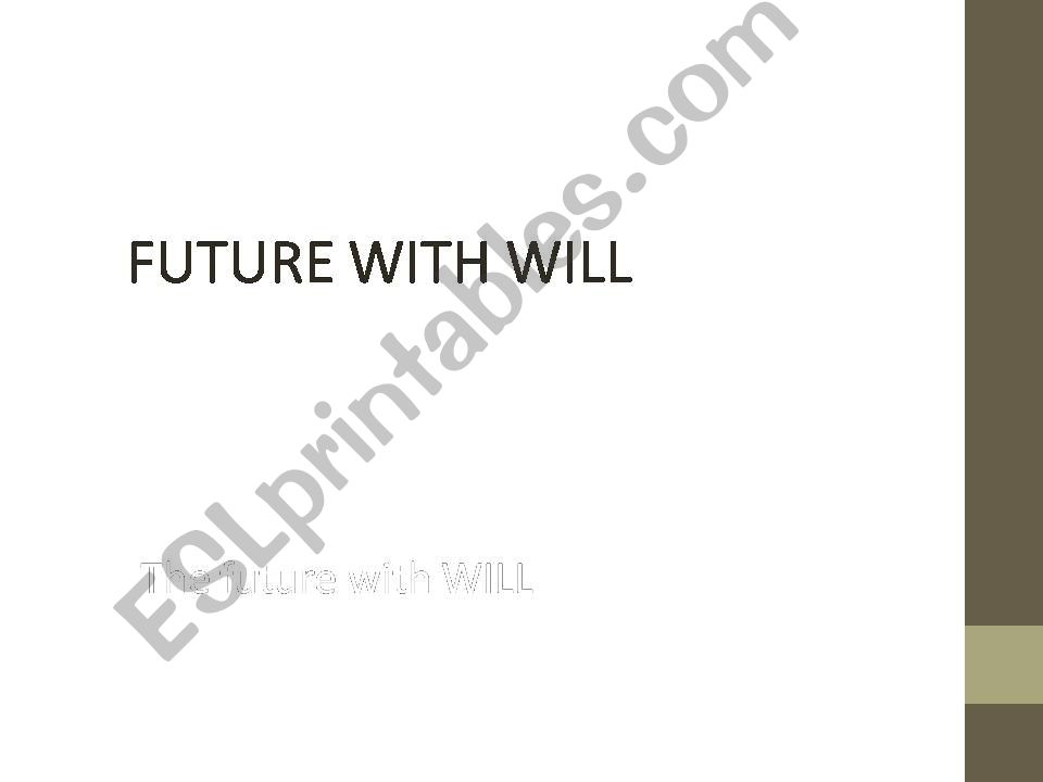 Future with will - speech situations