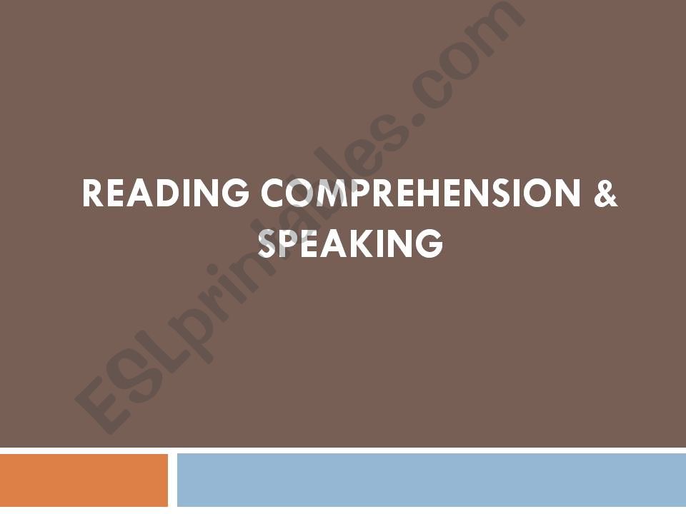 Reading and speaking ppt powerpoint