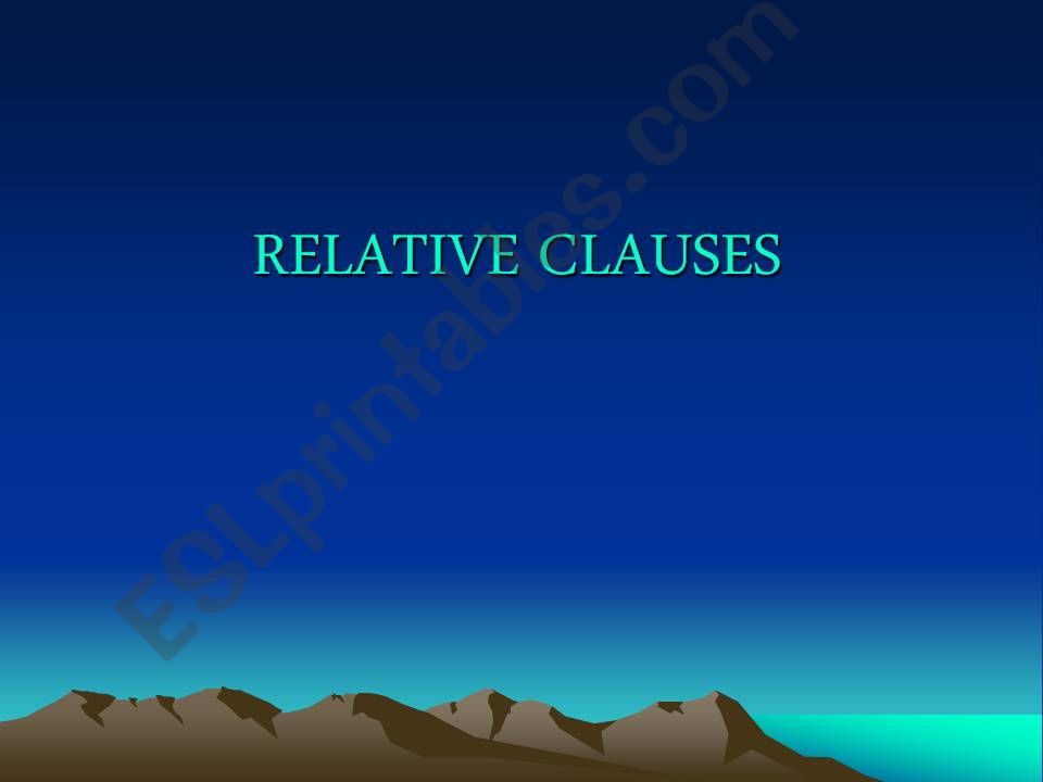 RELATIVE CLAUSES powerpoint