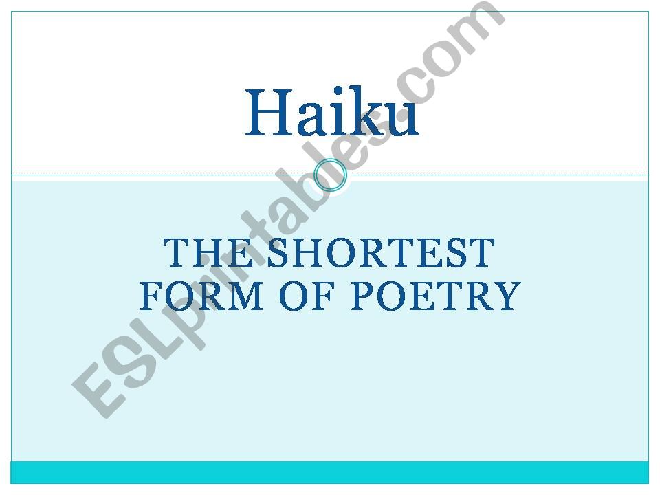 Writing a Heiku powerpoint