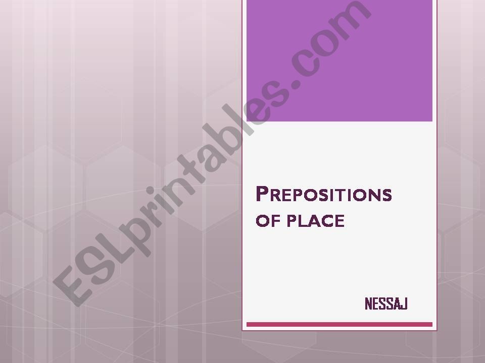 Prepositions of place powerpoint