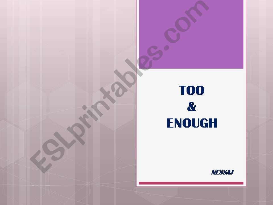 Too and enough powerpoint