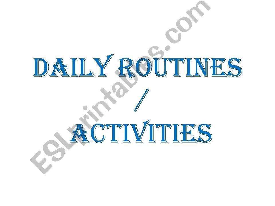 Daily Routines powerpoint