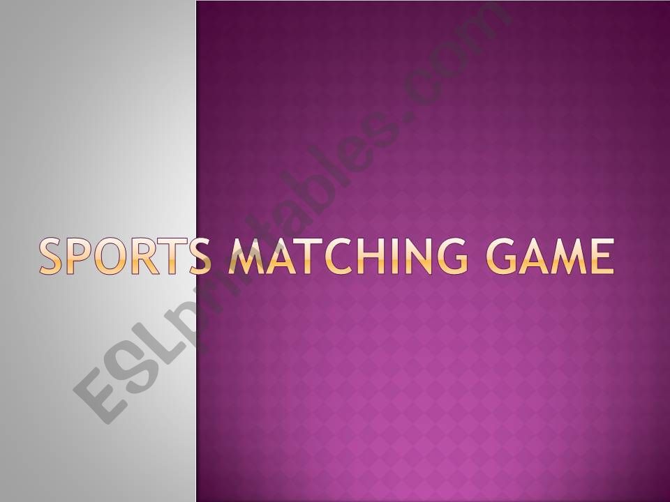 Sports Matching Game powerpoint