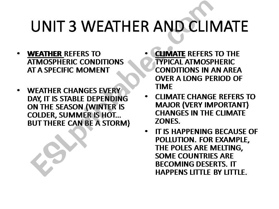WEATHER AND CLIMATE powerpoint